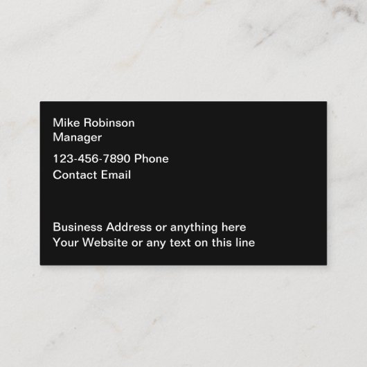 はっきりしたモダンシンプルBusiness Card 名刺 (裏面)