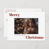 はっきりしたモダンシンプルMerry Christmas 1写真 ポストカード (正面/裏面)