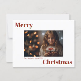 はっきりしたモダンシンプルMerry Christmas 1写真 ポストカード