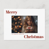 はっきりしたモダンシンプルMerry Christmas 1写真 ポストカード (正面)