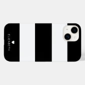 はっきりしたモダンストライプのハート付き白黒パターン Case-Mate iPhoneケース (裏面 (横))