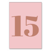 はっきりしたモダンタイポグラフィテラコッタとピンク結婚ズ テーブルナンバー (裏面)