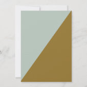 はっきりしたモダンタイポグラフィブルーとオリーブ結婚ズ 招待状 (裏面)