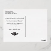 はっきりしたモダンタイポグラフィ写真ハッピーサンクスギビング 箔シーズンポストカード (裏面)