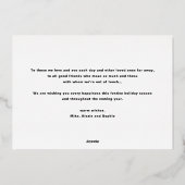 はっきりしたモダンタイポグラフィ写真ハッピーホリデー 箔シーズンカード (裏面)