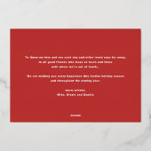 はっきりしたモダンタイポグラフィ写真メリークリスマス 箔シーズンカード (裏面)