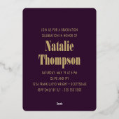 はっきりしたモダンタイポグラフィ2024卒業パーティークール 箔招待状 (裏面)