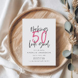 はっきりしたモダンタイポグラフィ50th birthday party<br><div class="desc">50歳の誕生日の招待状を作る。スクリプトモダン文字モノクロデザイン。コレクションの一部。</div>