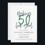はっきりしたモダンタイポグラフィ50th birthday party<br><div class="desc">50歳の誕生日の招待状を作る。スクリプトモダン文字モノクロデザイン。コレクションの一部。</div>