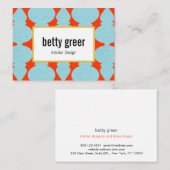 はっきりしたモダンターコイズパターンインテリア設計者 名刺 (正面/裏面)