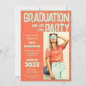 はっきりしたモダンテラコッタアクアフォト2023卒業 招待状 (正面)