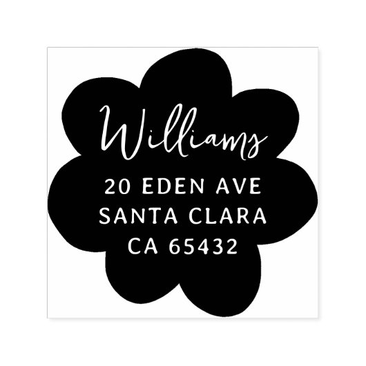 はっきりしたモダンデイジー花差出人住所 セルフインキングスタンプ (デザイン)