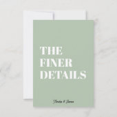 はっきりしたモダンファンキー結婚レトロ 出欠カード (裏面)