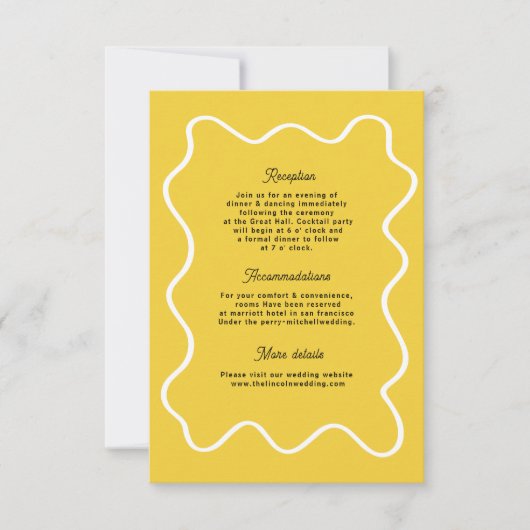 はっきりしたモダンファンキー結婚レトロ 出欠カード (正面)