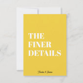 はっきりしたモダンファンキー結婚レトロ 出欠カード (裏面)