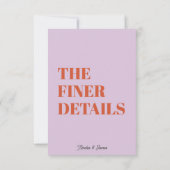 はっきりしたモダンファンキー結婚レトロ 出欠カード (裏面)