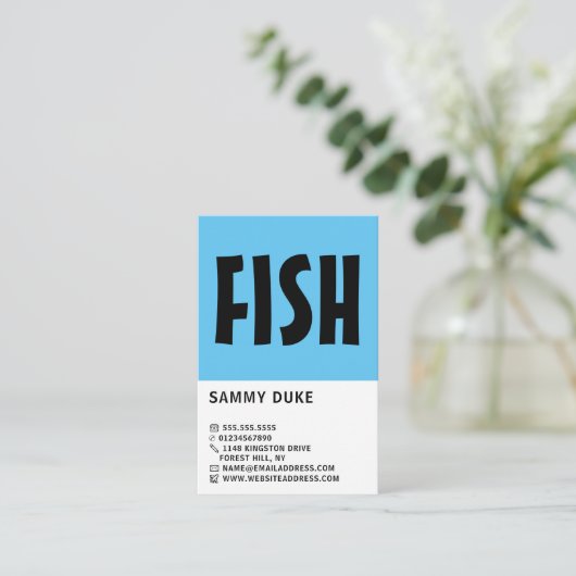 はっきりしたモダンフィッシャーマン魚釣りタックル 名刺 (スタンド正面)