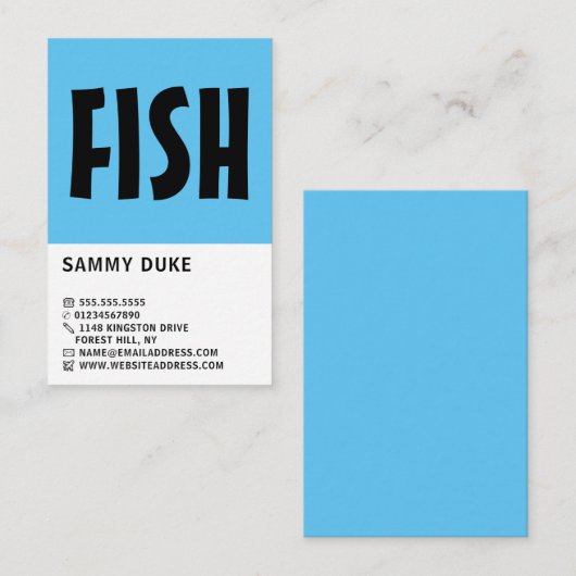 はっきりしたモダンフィッシャーマン魚釣りタックル 名刺 (正面/裏面)