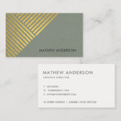 はっきりしたモダンフェイク金ゴールドストライプの角度線パターン 名刺 (正面/裏面)