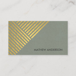 はっきりしたモダンフェイク金ゴールドストライプの角度線パターン 名刺