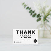 はっきりしたモダンフォントの白黒感謝してい順序 名刺 (スタンド正面)