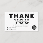 はっきりしたモダンフォントの白黒感謝してい順序 名刺 (正面)
