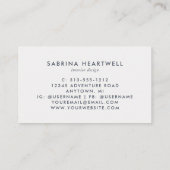 はっきりしたモダンフローラ水色 名刺 (裏面)