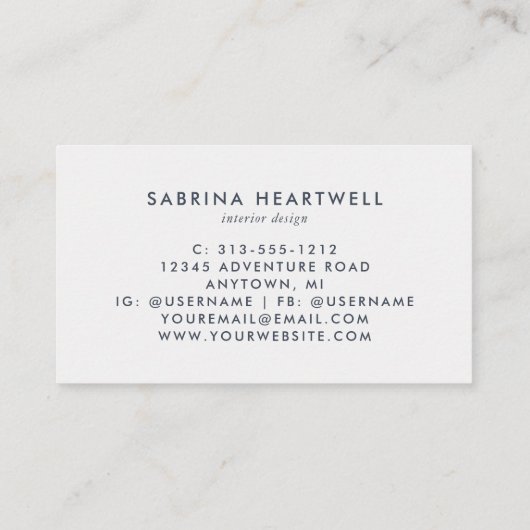 はっきりしたモダンフローラ水色 名刺 (裏面)