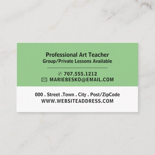 はっきりしたモダンプロフェッショナル先生 名刺 (裏面)