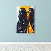 はっきりしたモダンポートレート抽象芸術幾何学模様 キャンバスプリント (インサイチュ (ウッドフロア))