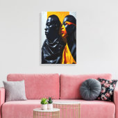 はっきりしたモダンポートレート抽象芸術幾何学模様 キャンバスプリント (インサイチュ (リビング))