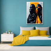 はっきりしたモダンポートレート抽象芸術幾何学模様 ポスター