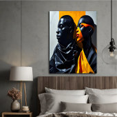 はっきりしたモダンポートレート抽象芸術幾何学模様 ポスター