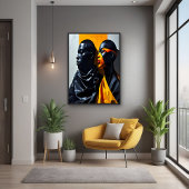 はっきりしたモダンポートレート抽象芸術幾何学模様 ポスター