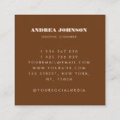 はっきりしたモダンミニマルタイポグラフィレトロボホレインボー スクエア名刺 (裏面)