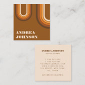 はっきりしたモダンミニマルタイポグラフィレトロボホレインボー スクエア名刺 (正面/裏面)