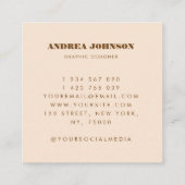 はっきりしたモダンミニマルタイポグラフィレトロボホレインボー スクエア名刺 (裏面)