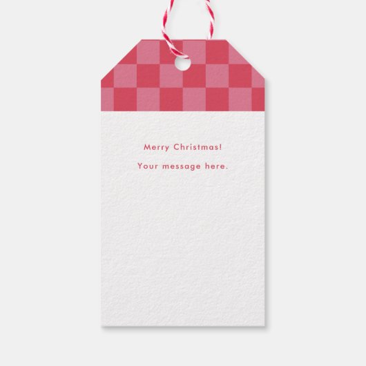 はっきりしたモダンメリー市松模様にと明るいクリスマス ギフトタグ (裏面)