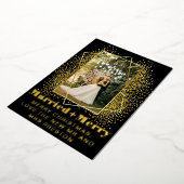 はっきりしたモダンメリー結婚したと結婚写真 箔シーズンカード (回転した状態)