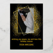 はっきりしたモダンメリー結婚したと結婚写真 箔シーズンカード (裏面)