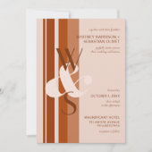 はっきりしたモダンラコッタモノグラムアンパサンド結婚ス 招待状 (正面)