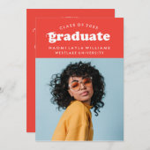 はっきりしたモダンレトロ |卒業招待状 招待状 (正面/裏面)