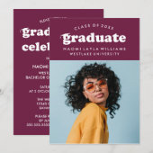 はっきりしたモダンレトロ |卒業招待状 招待状 (正面/裏面)