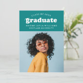 はっきりしたモダンレトロ |卒業招待状 招待状 (スタンド正面)