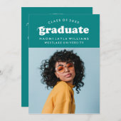 はっきりしたモダンレトロ |卒業招待状 招待状 (正面/裏面)