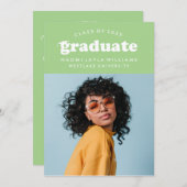 はっきりしたモダンレトロ |卒業招待状 招待状 (正面/裏面)