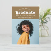 はっきりしたモダンレトロ |卒業招待状 招待状 (スタンド正面)