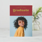 はっきりしたモダンレトロ |卒業招待状 招待状 (スタンド正面)