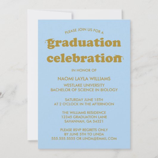 はっきりしたモダンレトロ |卒業招待状 招待状 (裏面)