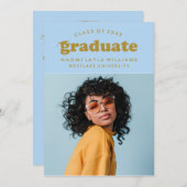 はっきりしたモダンレトロ |卒業招待状 招待状 (正面/裏面)